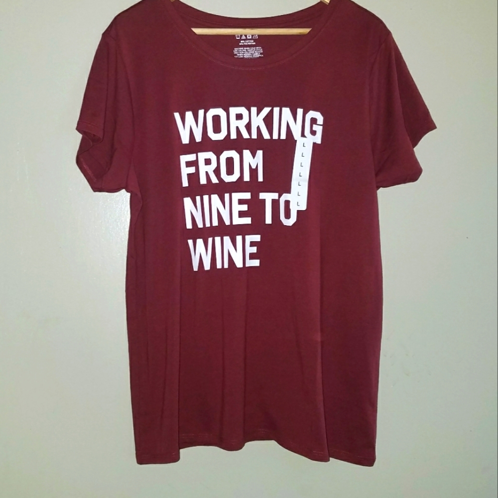 NWT 🍷 Working From Nine to Wine